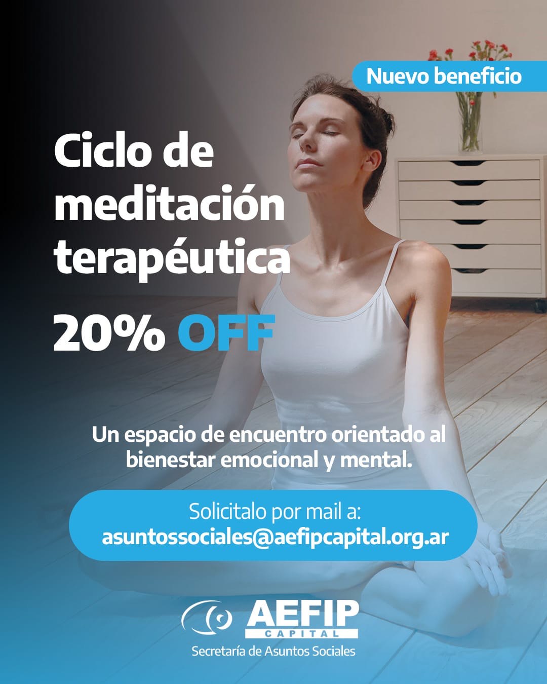Ciclo de meditación terapéutica: 20% OFF para afiliados de AEFIP Capital